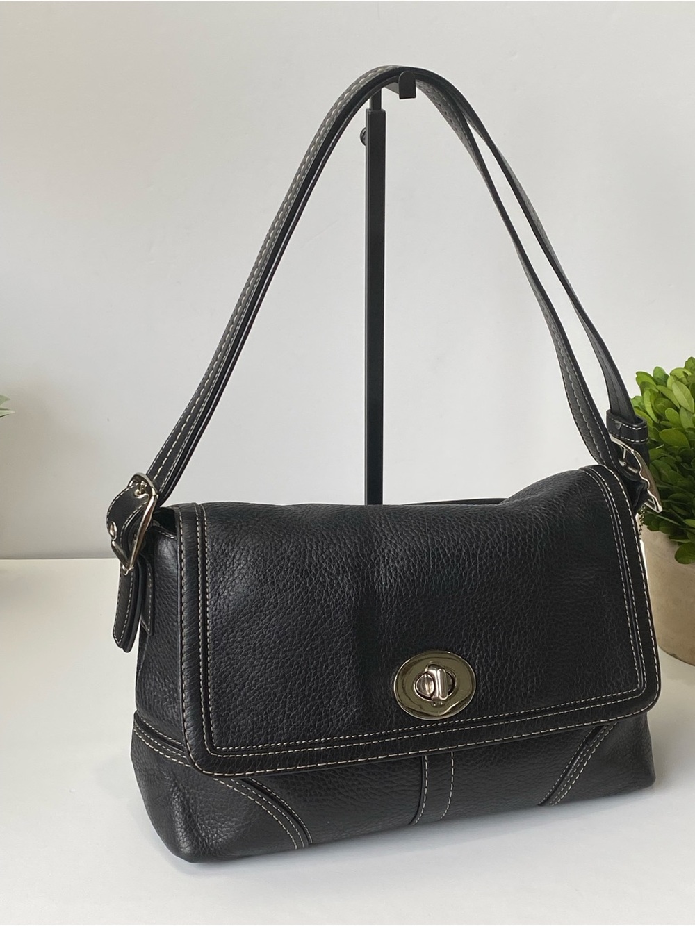 Coach Hamilton Flap Turnlock Y2K Black Convertible Shoulder Bag - Picture 15 of 16
